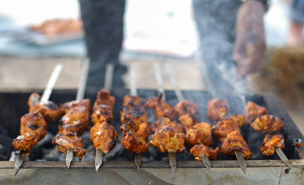 Pinchos de pollo a la brasa